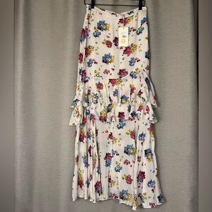 CANDELA Dania Floral Ruffle Maxi Skirt